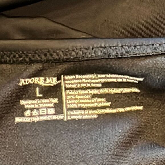 Adore Me Black Ruffle Cold Shoulder Swim Suit Large - Picture 4 of 4